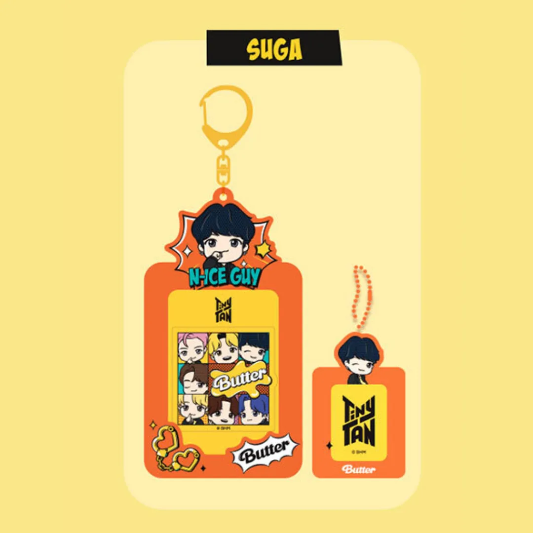 BTS TinyTAN Butter Photocard Key Holder Suga – Official Collection