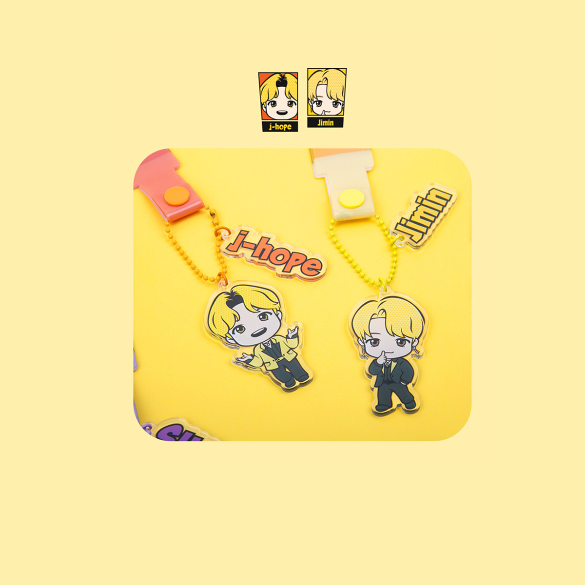 BTS TinyTAN Butter Acrylic Strap Keyring Jimin – Official Collection 4