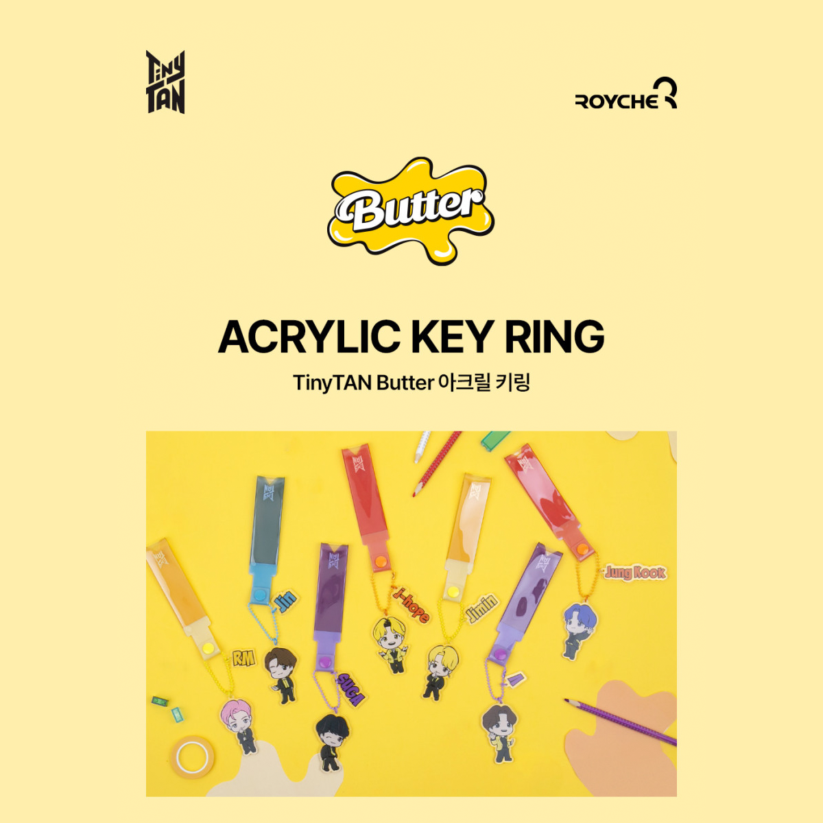 BTS TinyTAN Butter Acrylic Strap Keyring Jimin – Official Collection
