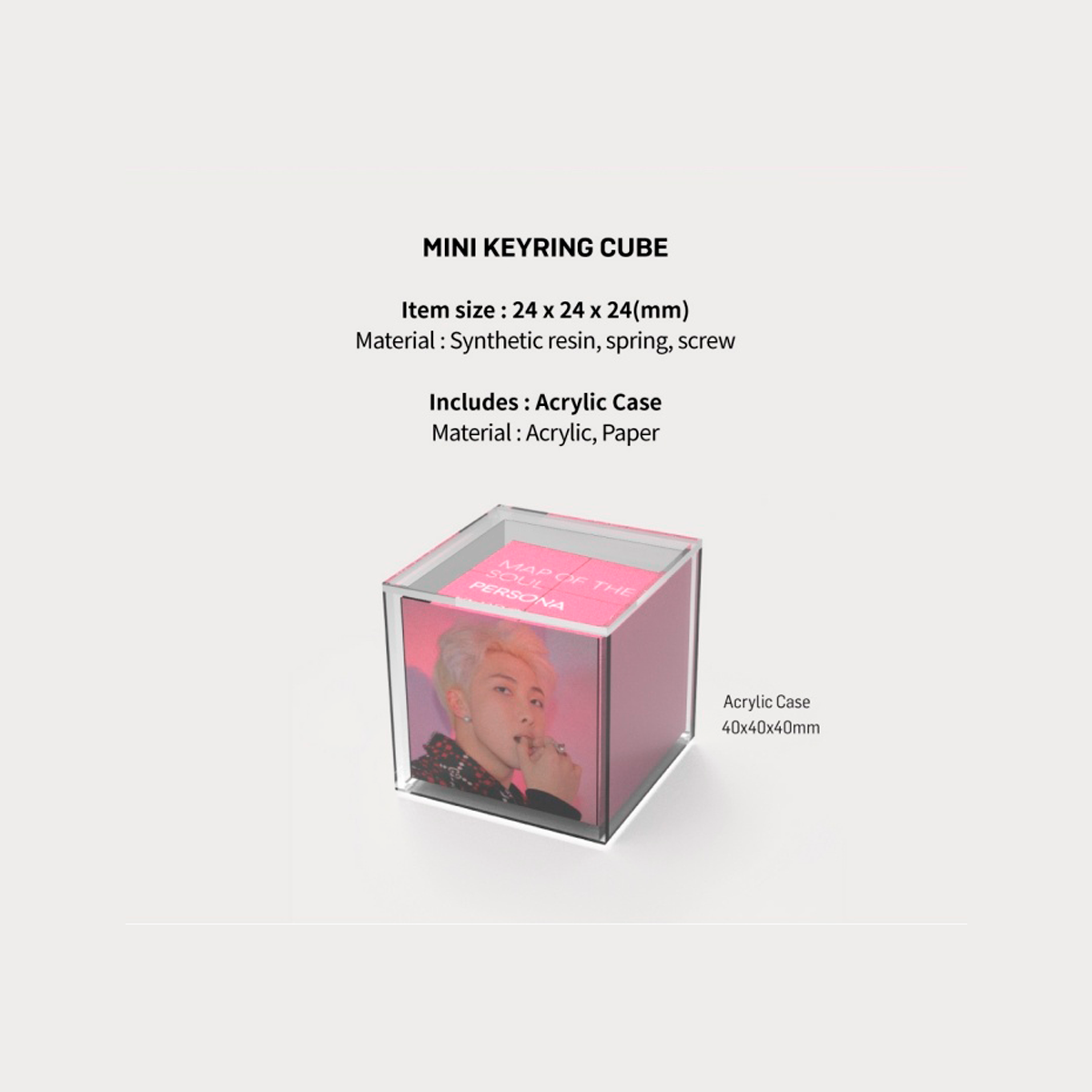 BTS TinyTAN Mini Keyring Cube Persona Set– Official Collection 2
