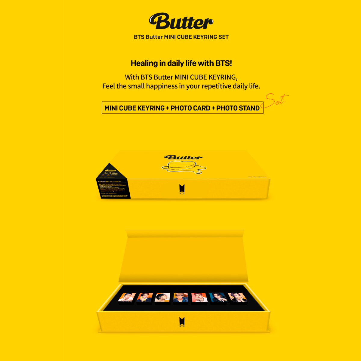 BTS TinyTAN Mini Keyring Cube Butter Set – Official Collection 4