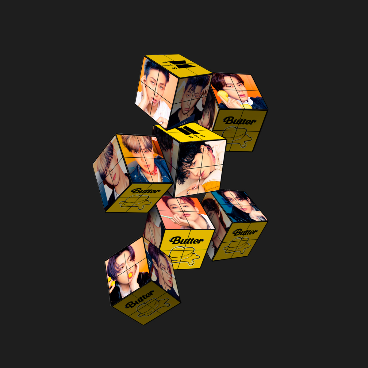 BTS TinyTAN Mini Keyring Cube Butter Set – Official Collection