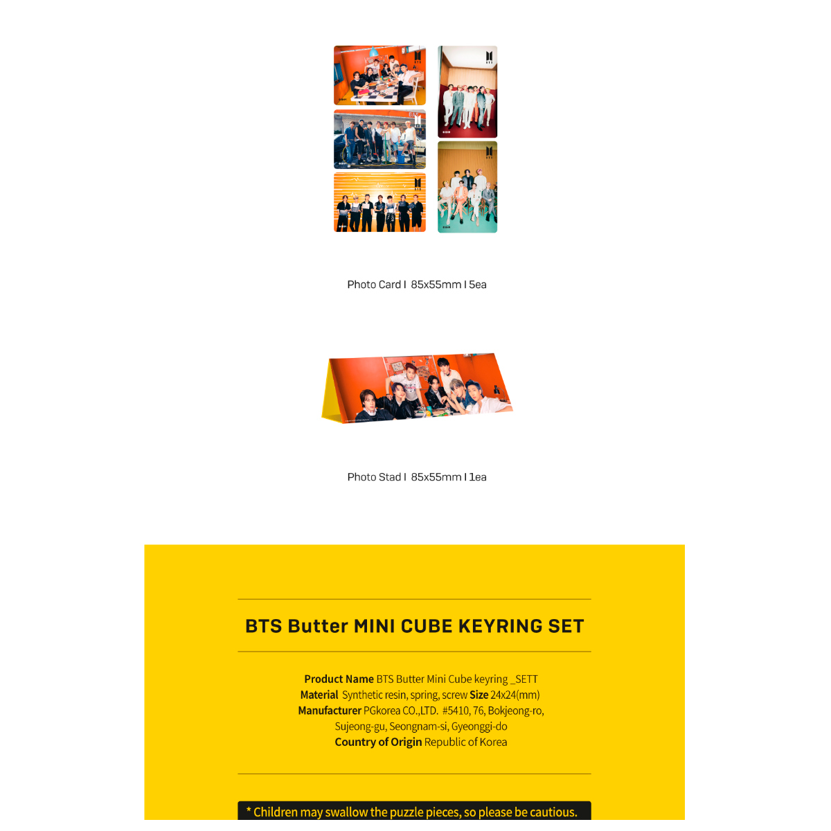 BTS TinyTAN Mini Keyring Cube Butter Set – Official Collection 3
