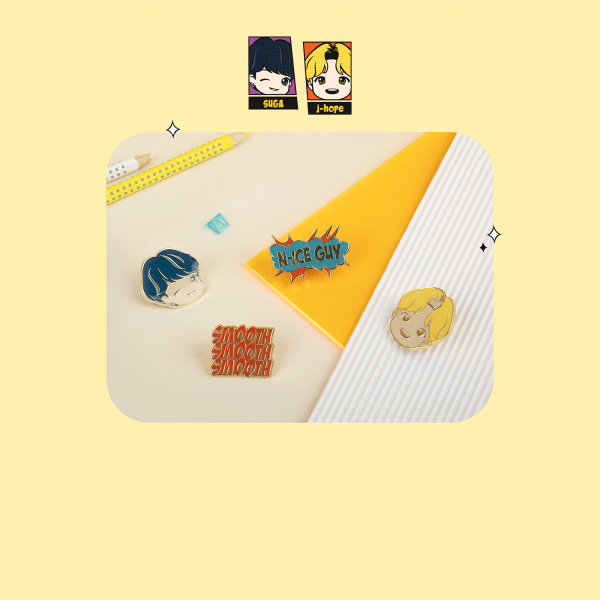 BTS TinyTAN Butter Metal Pin Badge J-Hope – Official Collection 4
