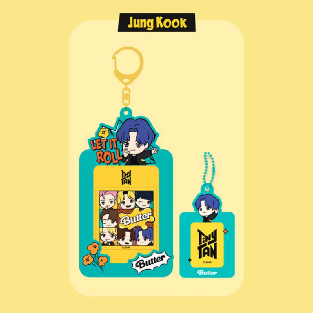 BTS TinyTAN Butter Photocard Key Holder Jung Kook – Official Collection