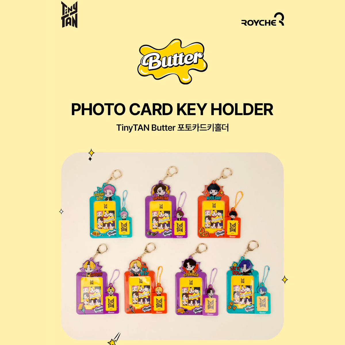 BTS TinyTAN Butter Photocard Key Holder Jin – Official Collection 2
