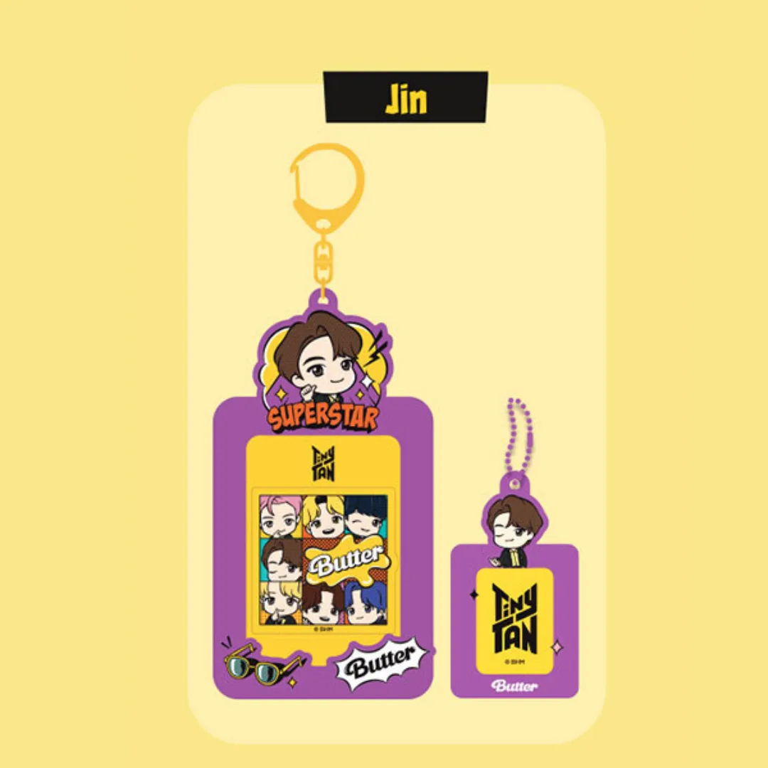 BTS TinyTAN Butter Photocard Key Holder Jin – Official Collection