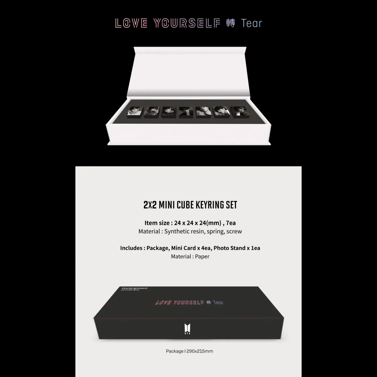 BTS TinyTAN Mini Keyring Cube Love Yourself Tear Set – Official Collection