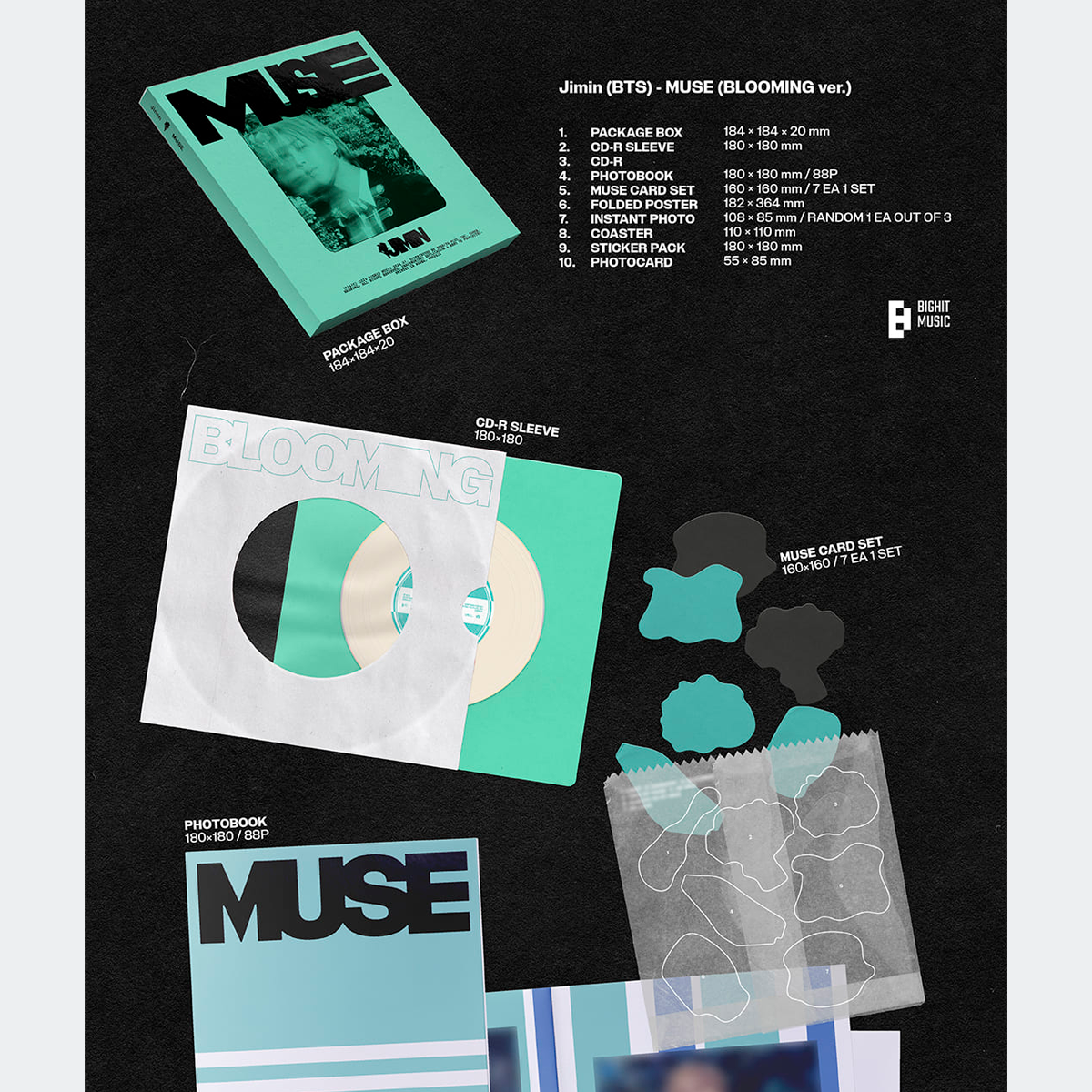 Jimin - BTS [MUSE] Blooming Version (mint/green) 2