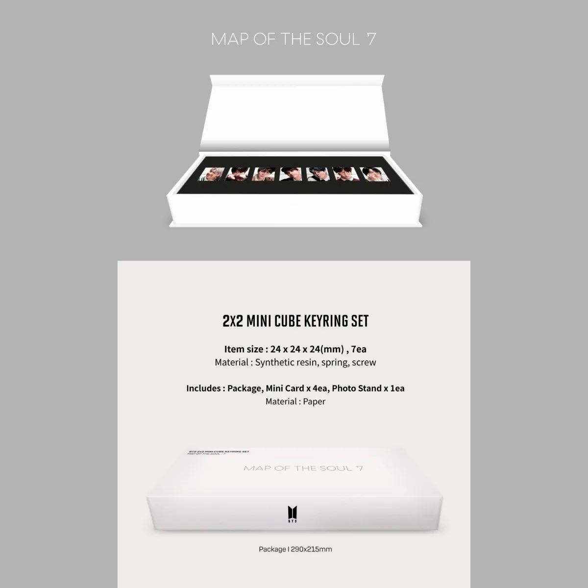 BTS TinyTAN Mini Keyring Cube Map of the Soul Set – Official Collection