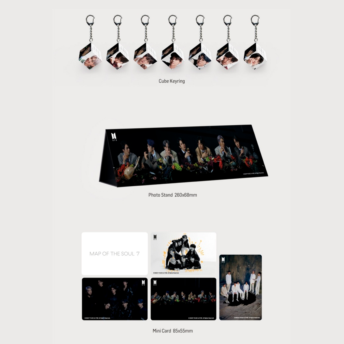 BTS TinyTAN Mini Keyring Cube Map of the Soul Set – Official Collection 2